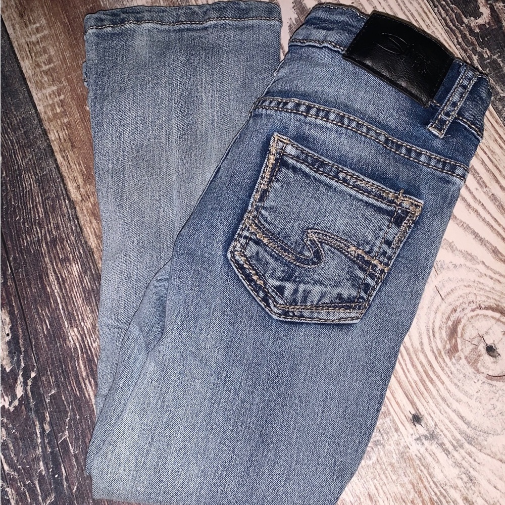 Girls “Tammy” Silver Jeans